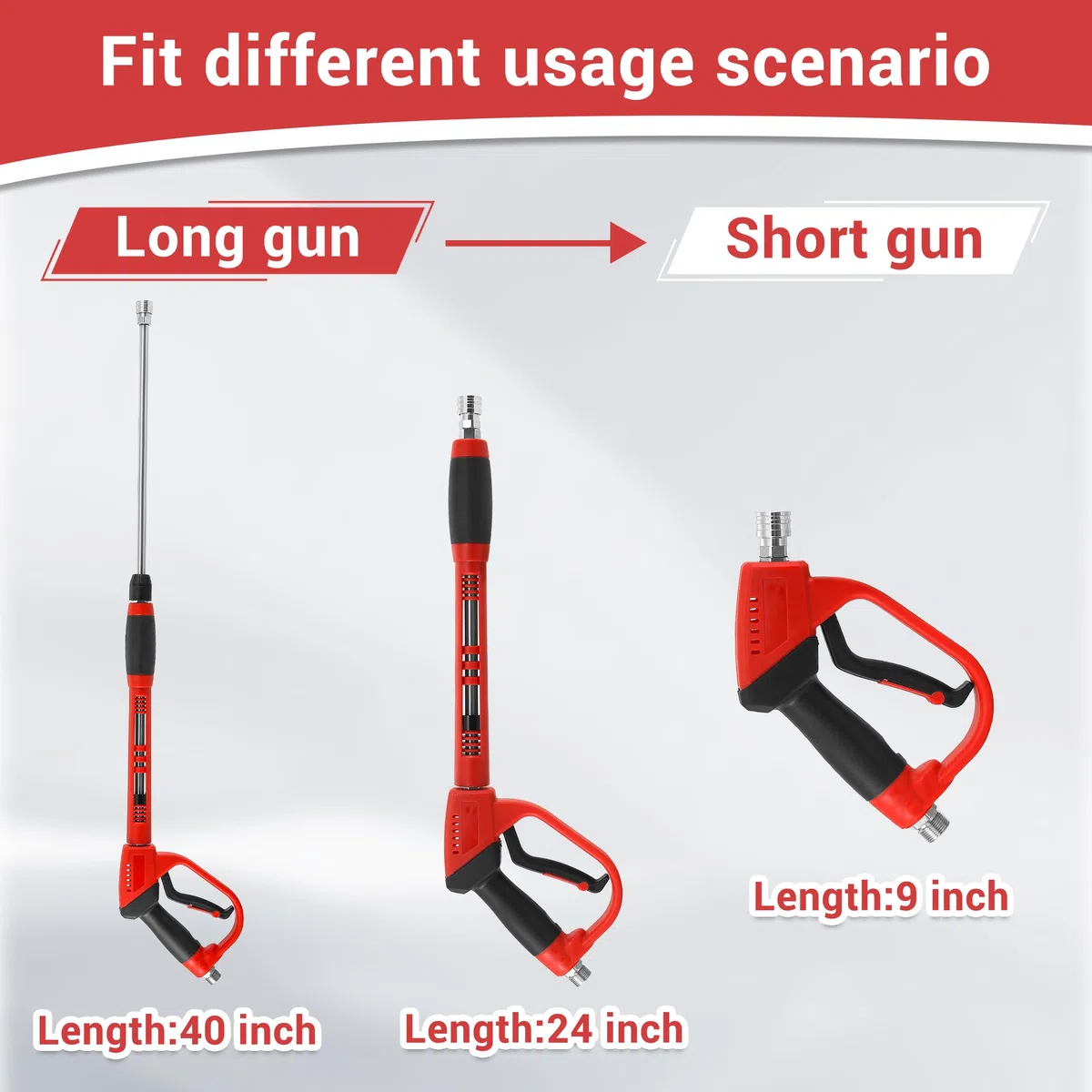 Tool Daily Kit de pistola y manguera de lavado a presión, manguera de lavado eléctrico de 25 pies | Accesorio M22-14, extensión de varita de repuesto, 5 puntas de boquilla de pulverización con soporte, 3600 PSI