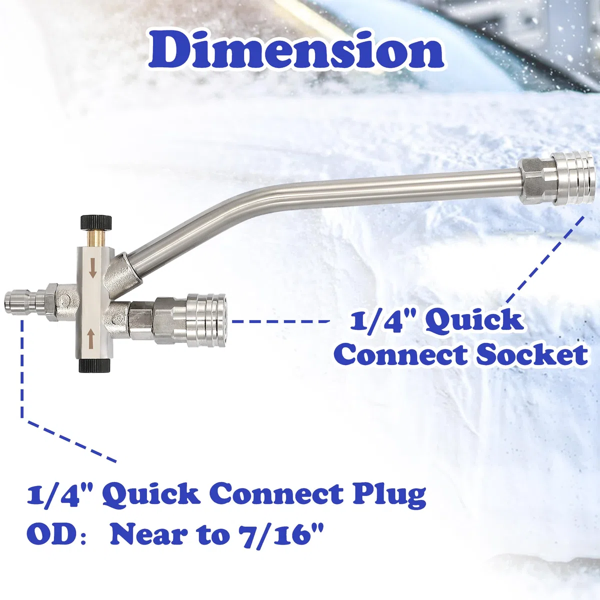 Tool Daily Cañón de espuma para lavadora a presión con accesorio de doble conector, accesorio de doble punta para cañón de jabón, 5 puntas de boquilla de lavado eléctrico, conexión rápida de 1/4