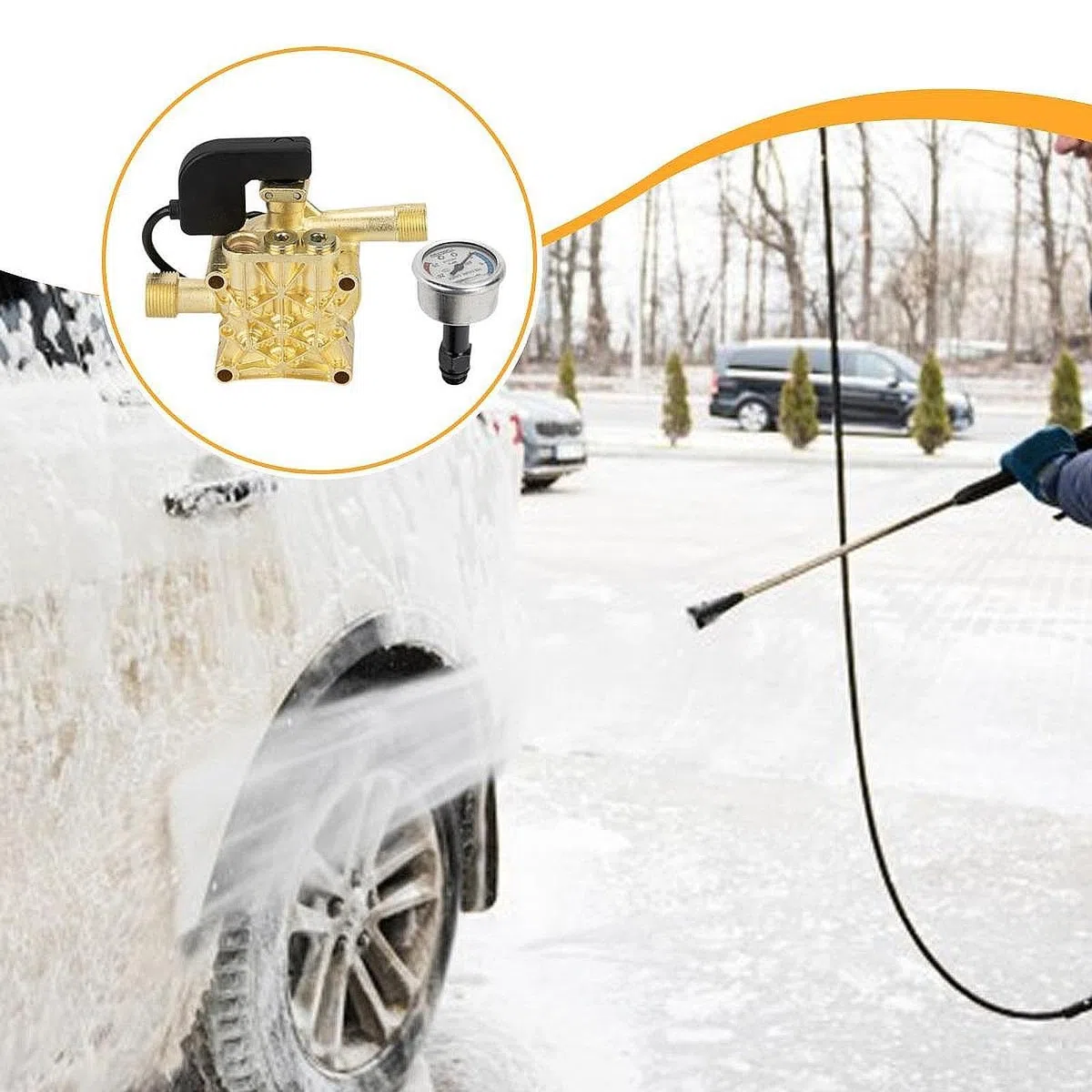 Harilla Conjunto de Cabezal de Bomba de Agua para Hidrolavadora de Alta Presión de 220 V, Accesorio, Cabezal de Bomba para Lavadoras de Autos Domésticas, Piez, Estilo a