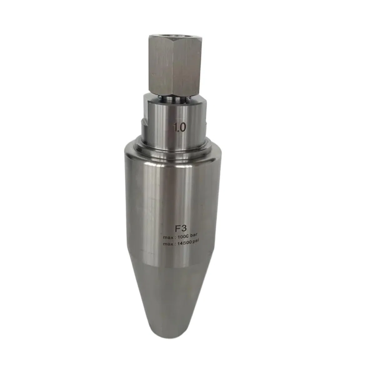 Apto for limpieza de superficies/eliminación de óxido – Boquilla turbo giratoria de ultra alta presión de 1000 bar (compatible con agua fría y caliente)(9l16 1.1mm)