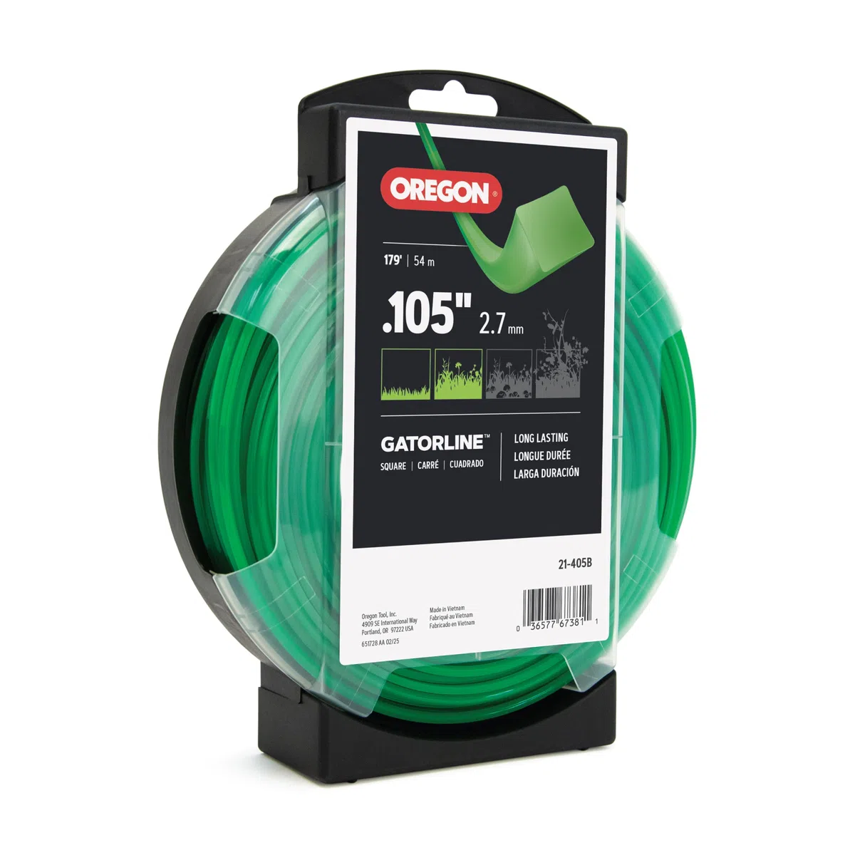 Oregon 21 – 405 Gatorline 1-Pound Bobina de .105-inch-by-179-foot Forma Cuadrada desbrozadora Line