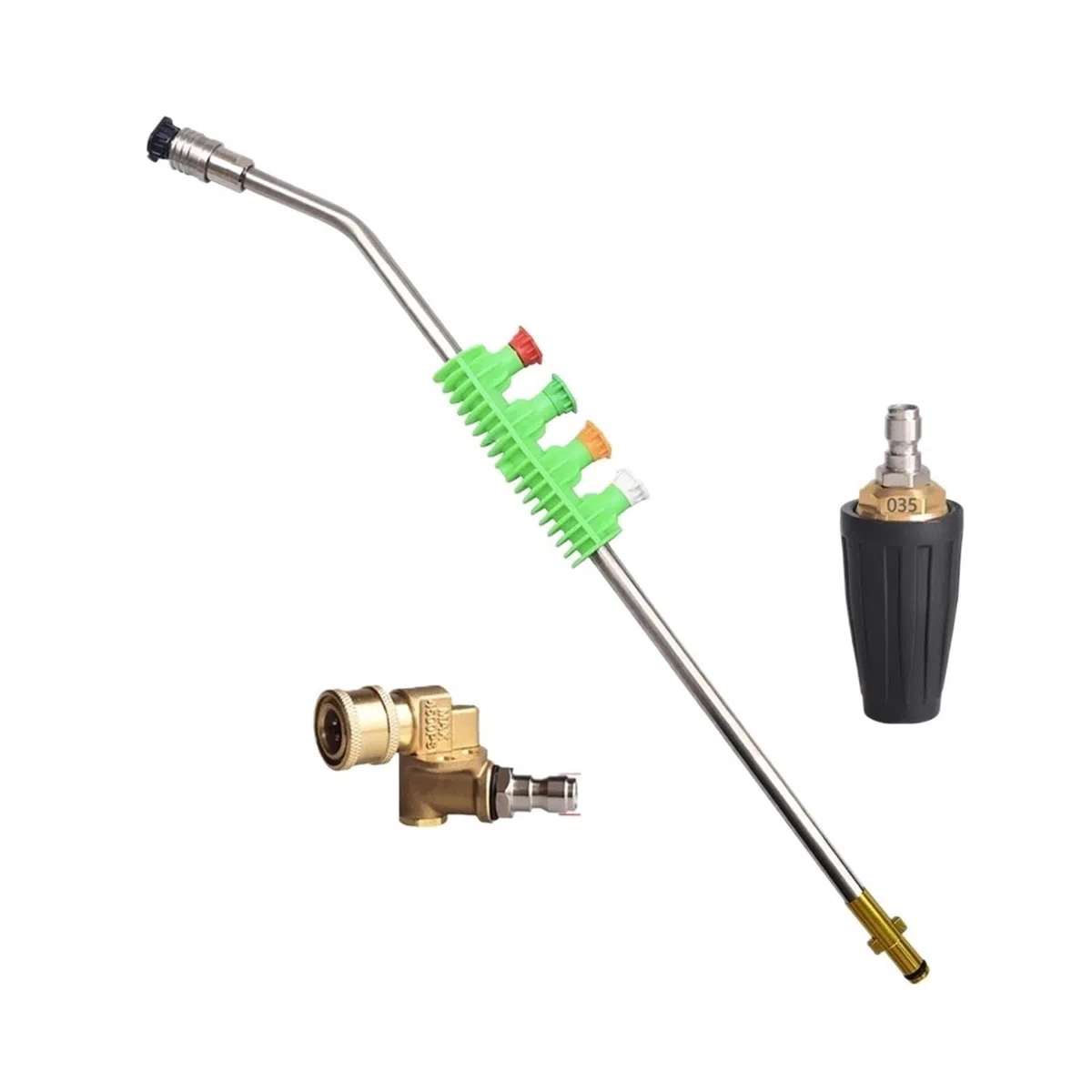 Varita de extensión para lavadora a presión Extensión de varilla for lavadora alta presión con adaptador. Boquilla chorro for autos 5 chorros y Lotus aluminio(D)
