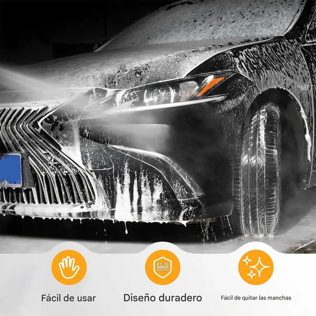 Lanza De Espuma De Doble Conector | Limpieza De Fachadas Con Lanza De Espuma | Accesorios De Limpieza Con 5 Boquillas, Botella De Jabón 1000ml Para Terrazas Y Caminos
