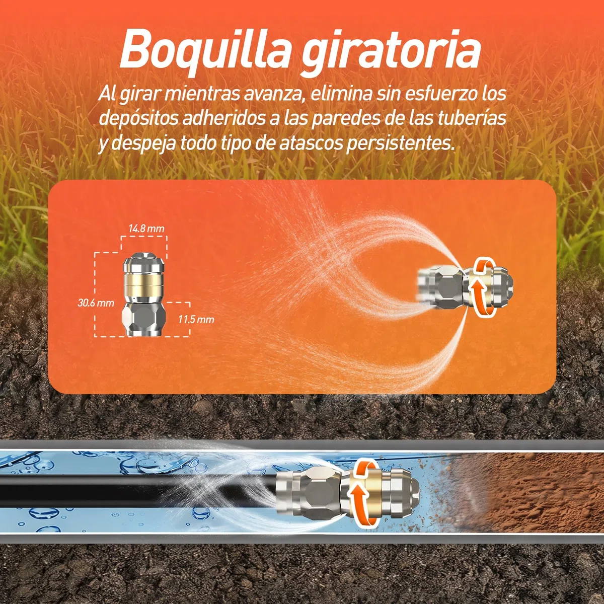 30M kit Manguera a Presion para Desatascos | Conector de 1/8 de pulgada Manguera de Limpieza de Tuberías para Karcher K2-K7 & Bosch AQT & Lavor Hidrolavadora