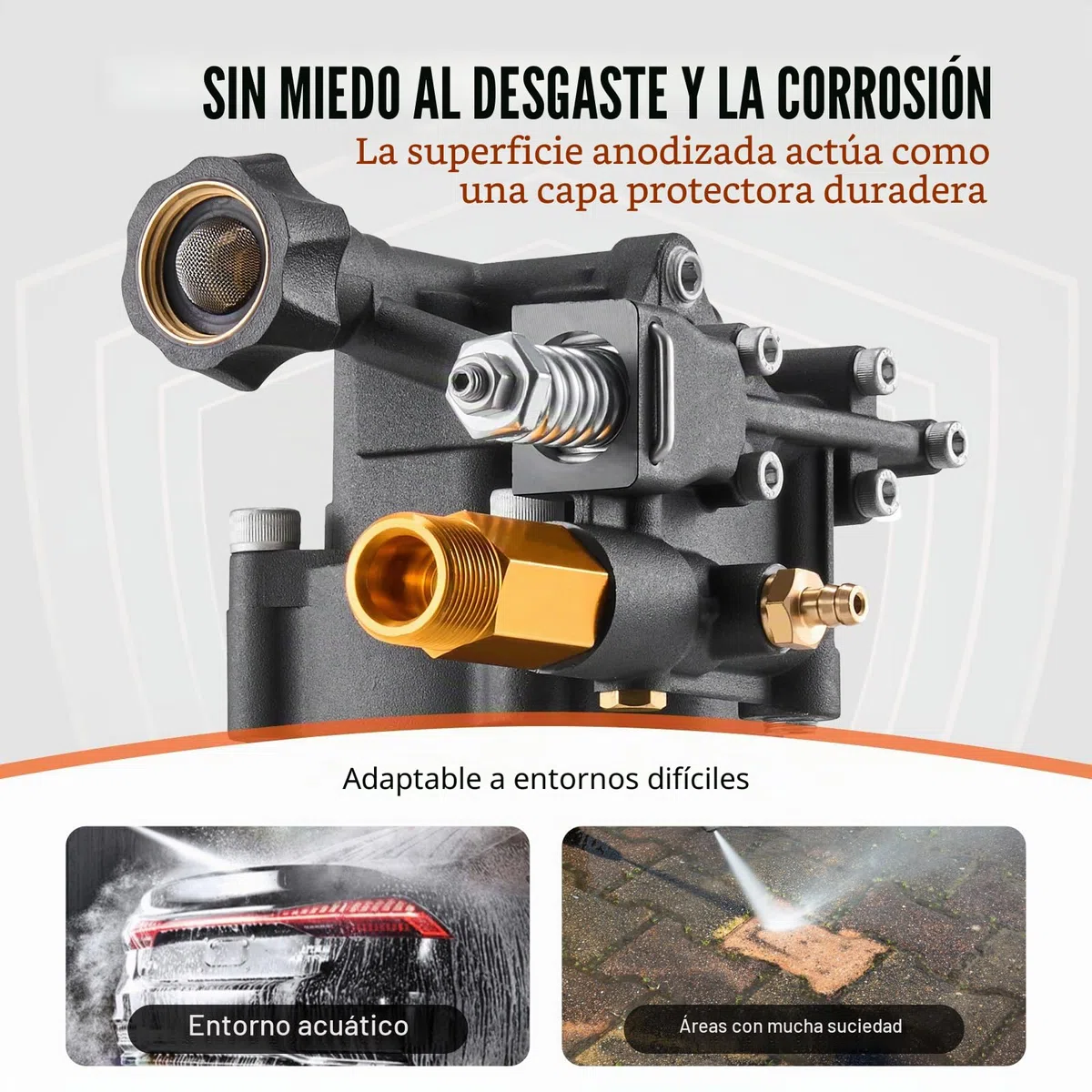 VEVOR Bomba para Hidrolavadora Eje horizontal de 19,05mm 3500 PSI 2,5 GPM Kit de Repuesto para Hidrolavadora con 5 Boquillas, Herrajes y Tubo de Sifón Compatible con Simpson, Honda, Troy-Bilt, Generac