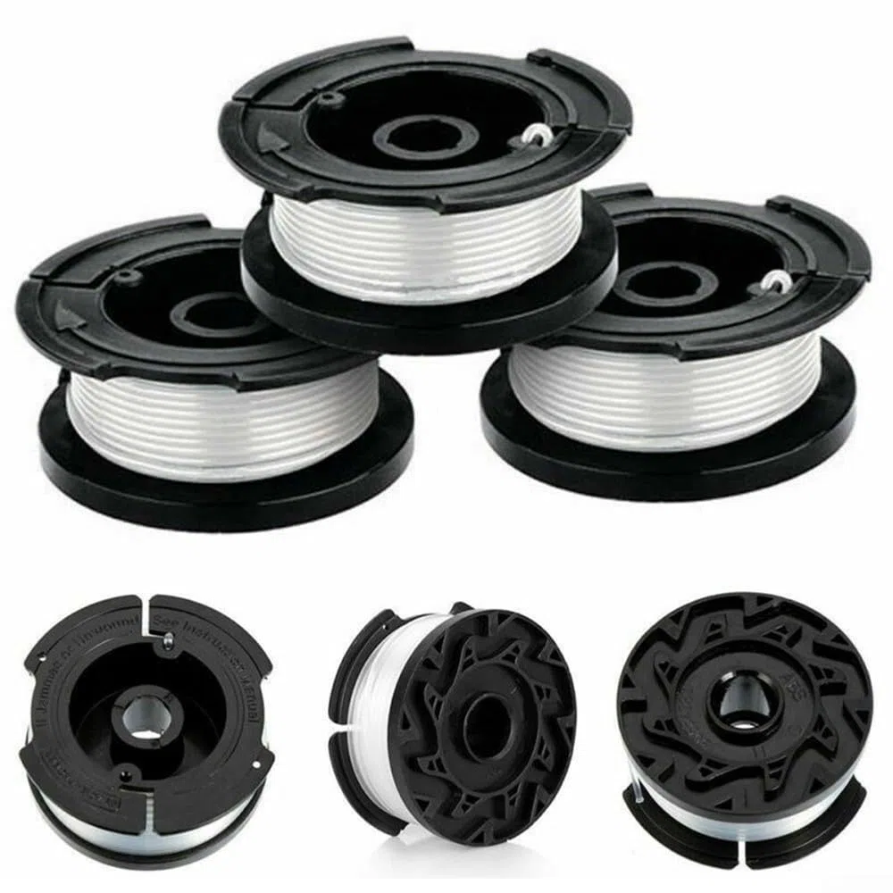 Bobina de Repuesto para Hilo de cortabordes, Carrete de alimentación automática y Repuesto de línea for Modelos de Recortadora Black & Decker, Paquete de 3