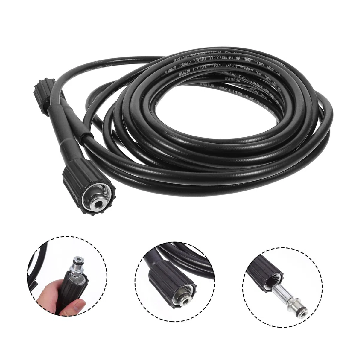 DOITOOL Manguera para Lavadora de Alta Presión Resistente Abrasiones y Kinks con Conexiones para Limpieza de Coches y Jardines Compatible Mayoría de Hidrolimpiadoras