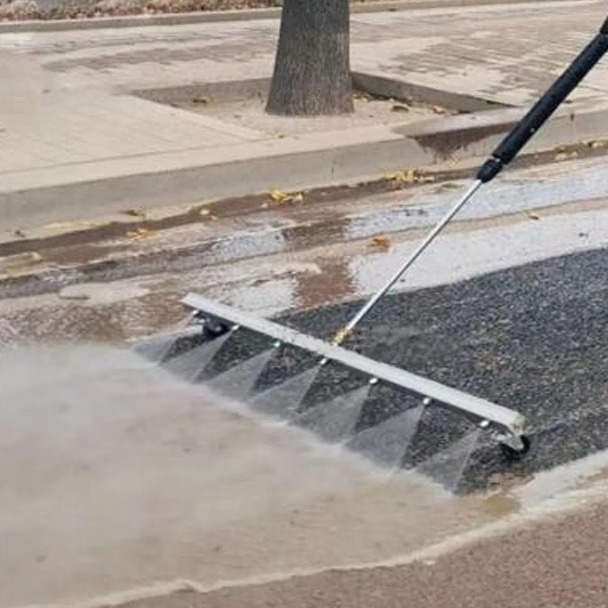 Limpiador de lavadora a presión, escoba de acero inoxidable con 2 varillas de conexión extendidas, accesorio de alimentación para el hogar (para limpiador de tren de rodaje)