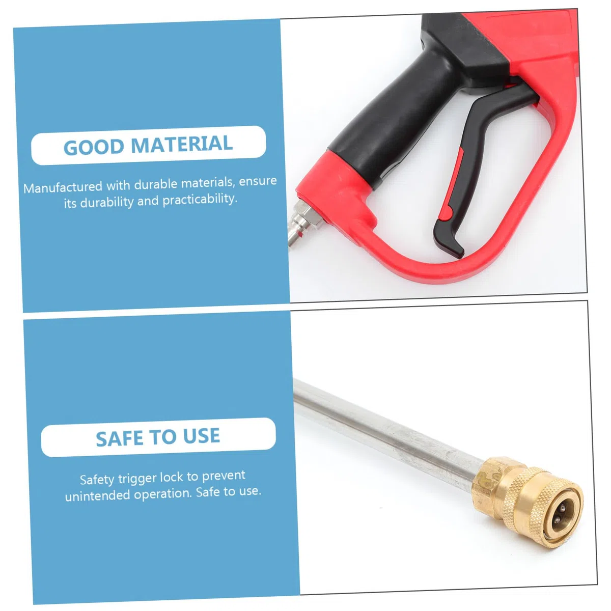 Lanza de Alta Presión para Hidrolimpiadora Roja con Extensión de Varilla Compatible con Psi Herramienta Ligera para Limpieza de Jardines y Vehículos