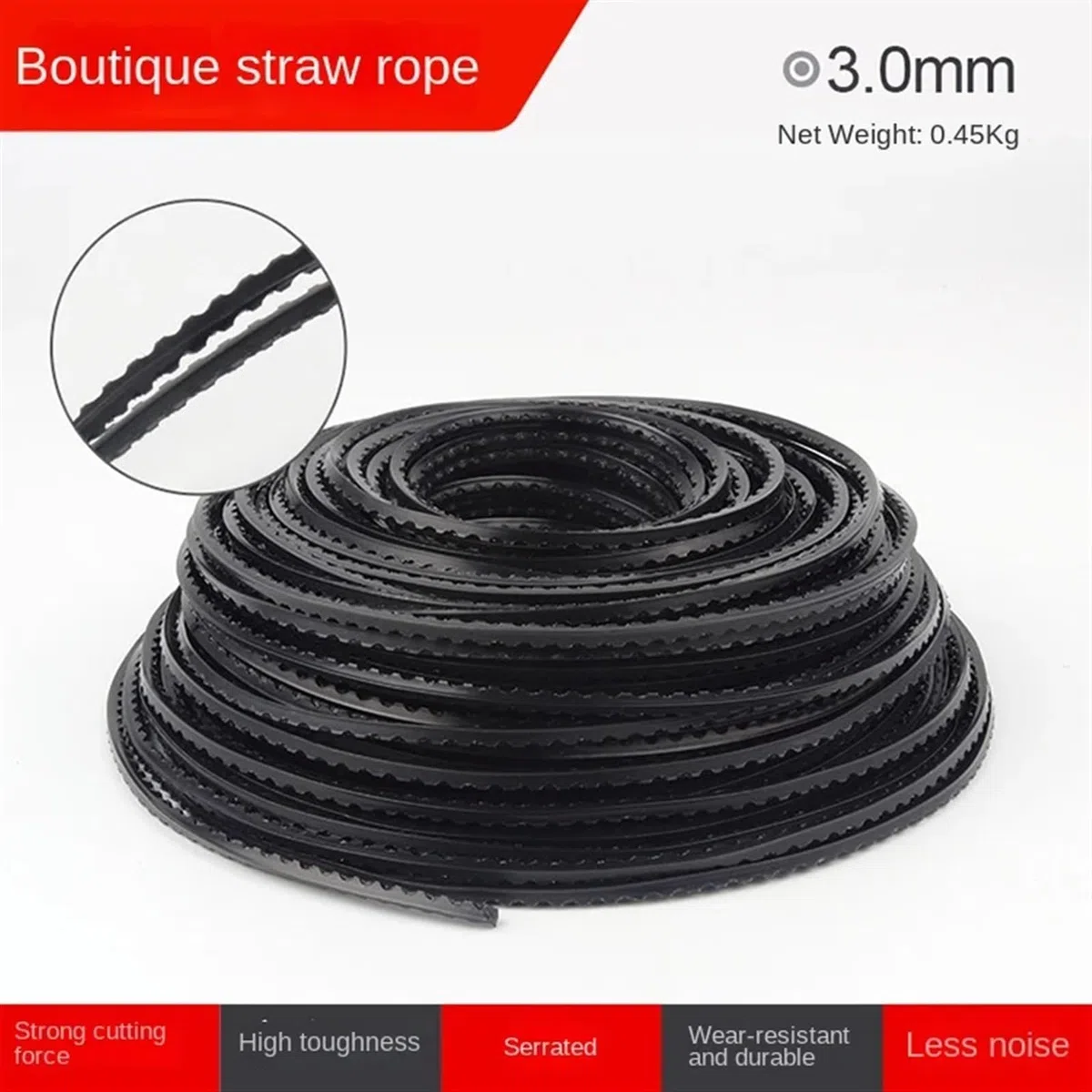 Recambio Alambre Strimmer Hilo de corte for cortacésped, cuerda de paja, deshierbe, cortador de cepillo, alambre de acero, dentado, redondo y cuadrado, accesorios de cuerda de nailon Strimmer Líneas(N