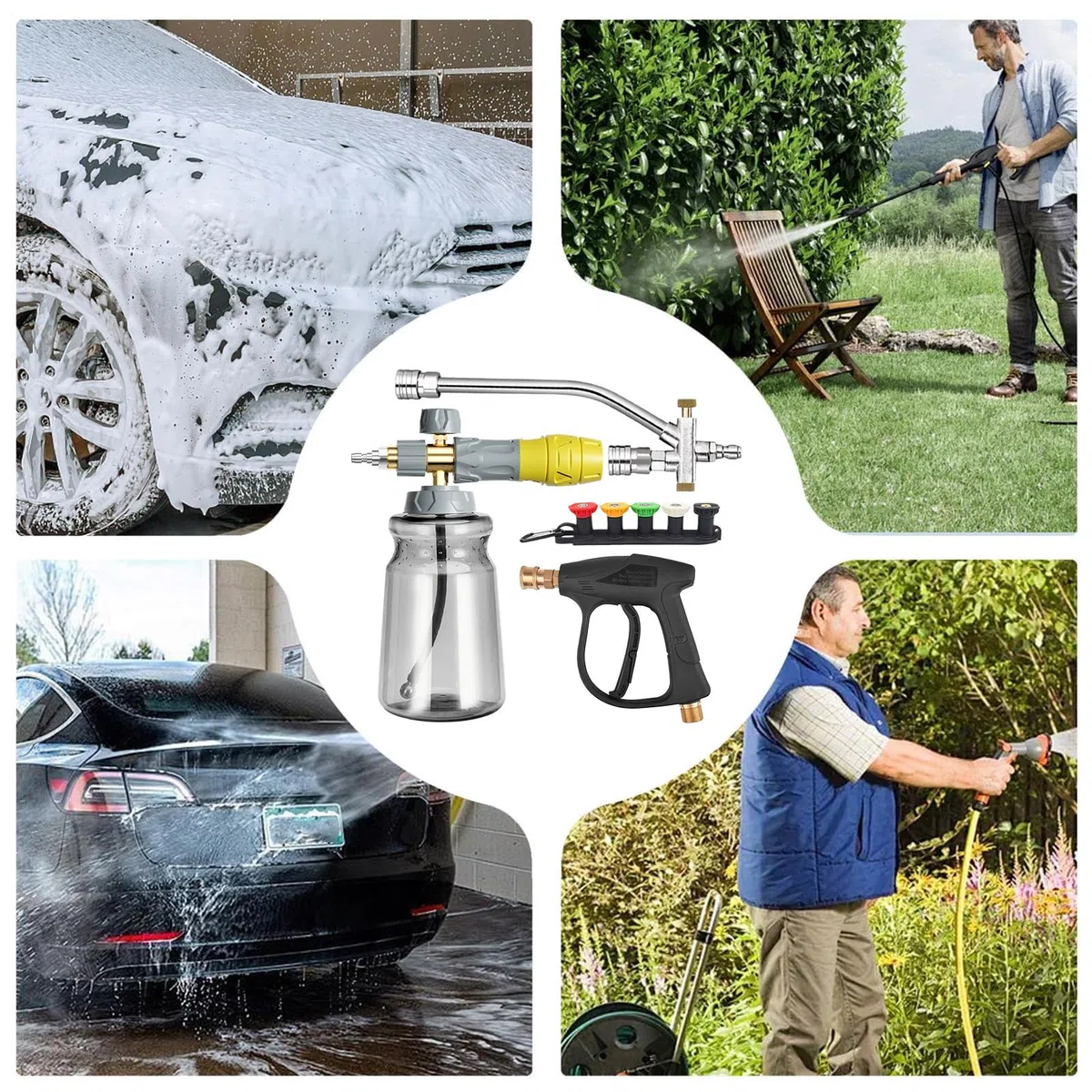 Espumador para Lavado De Coches Aplicador De Espuma Ultra Densa | Fácil Instalación Y Resistente Para Techos Suelos Fachadas Camiones Garajes
