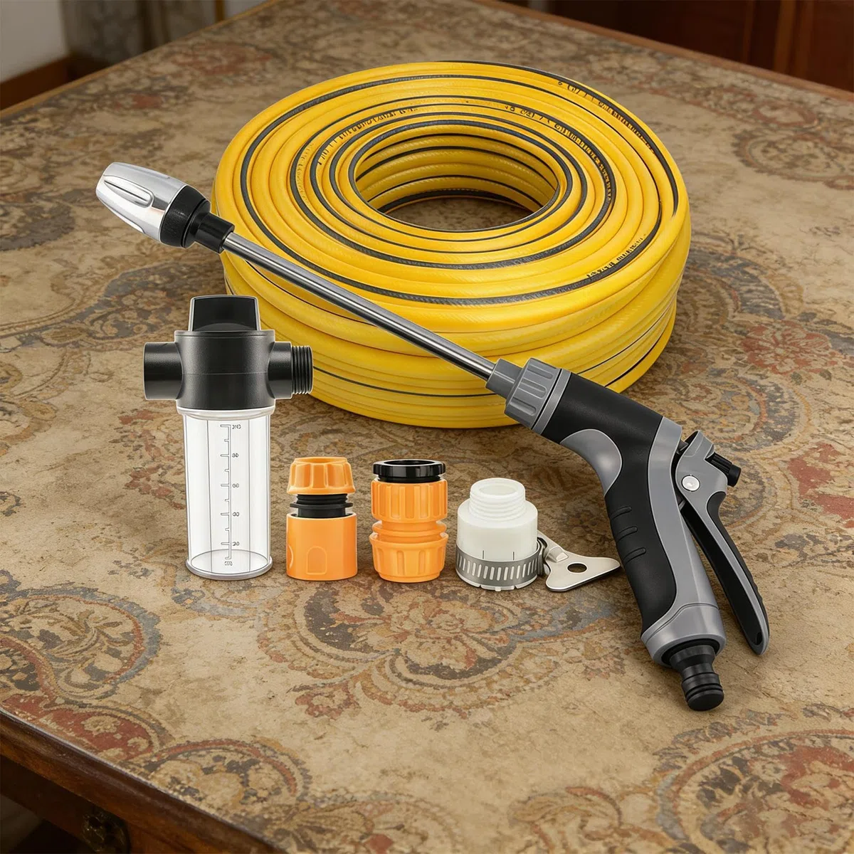 Limpiador de alta presión portátil | con spray de agua antideslizante y boquillas - Limpiador a presión para el tratamiento de coches | Para la limpieza de jardín, terraza, patio, entrada, balcón