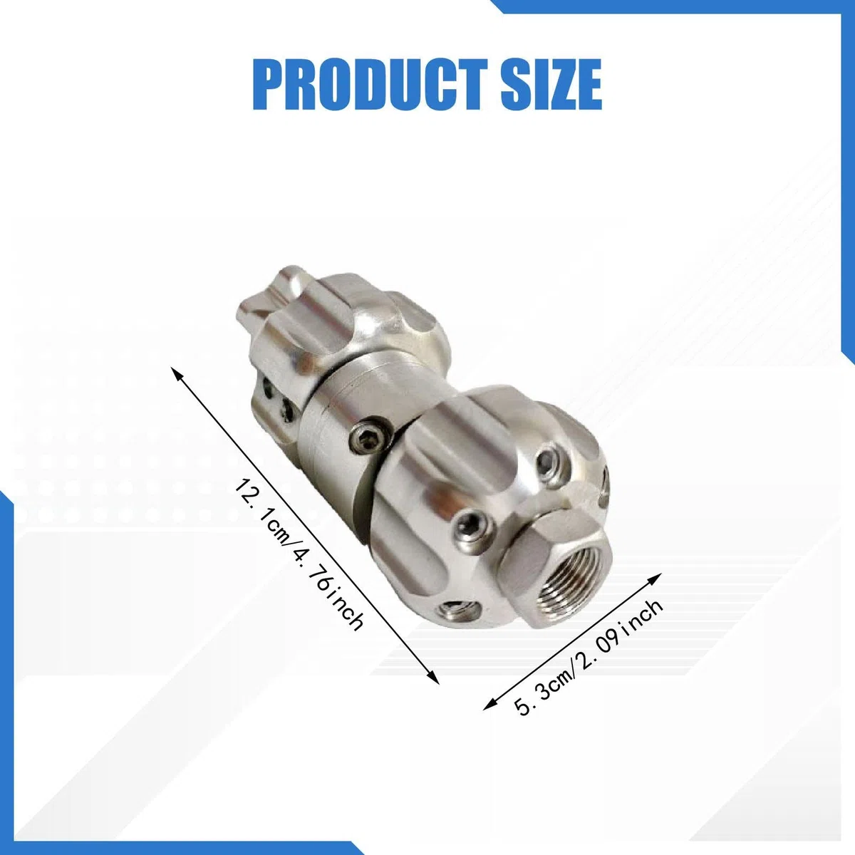 Milageto Piezas de Boquilla para hidrolimpiadora de alcantarillado, Conector rápido de Acero Inoxidable con Interna de 3/8", Cabezal de Boquilla, 70 L Mín. 150 Bar