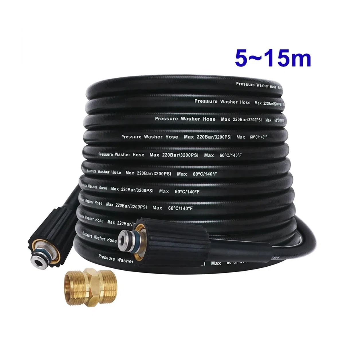 Manguera de lavado a presión Manguera de alta presión Cable de tubo Manguera de lavado de autos Manguera de extensión de limpieza de agua M22-pin 14/15 (Size : 10 m)