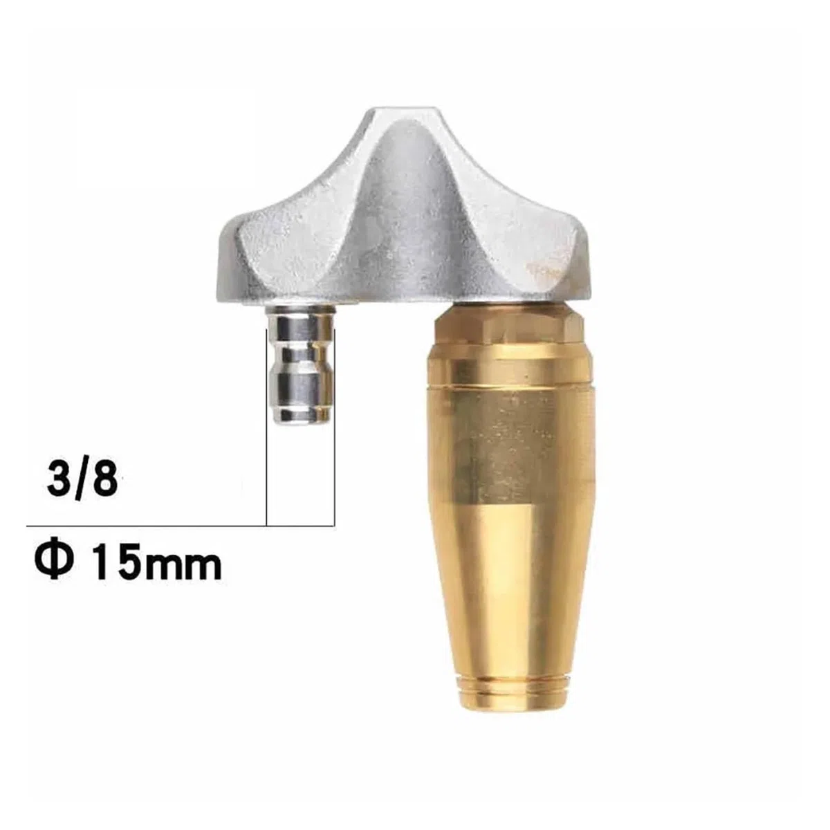 Boquilla, boquilla 1/4 3/8, de chorro drenaje alcantarillado turbo inverso limpieza, 3000 PSI for lavadora a presión, doble(3/8 Conexión rápida 035)(3/8 Quick connect 035)