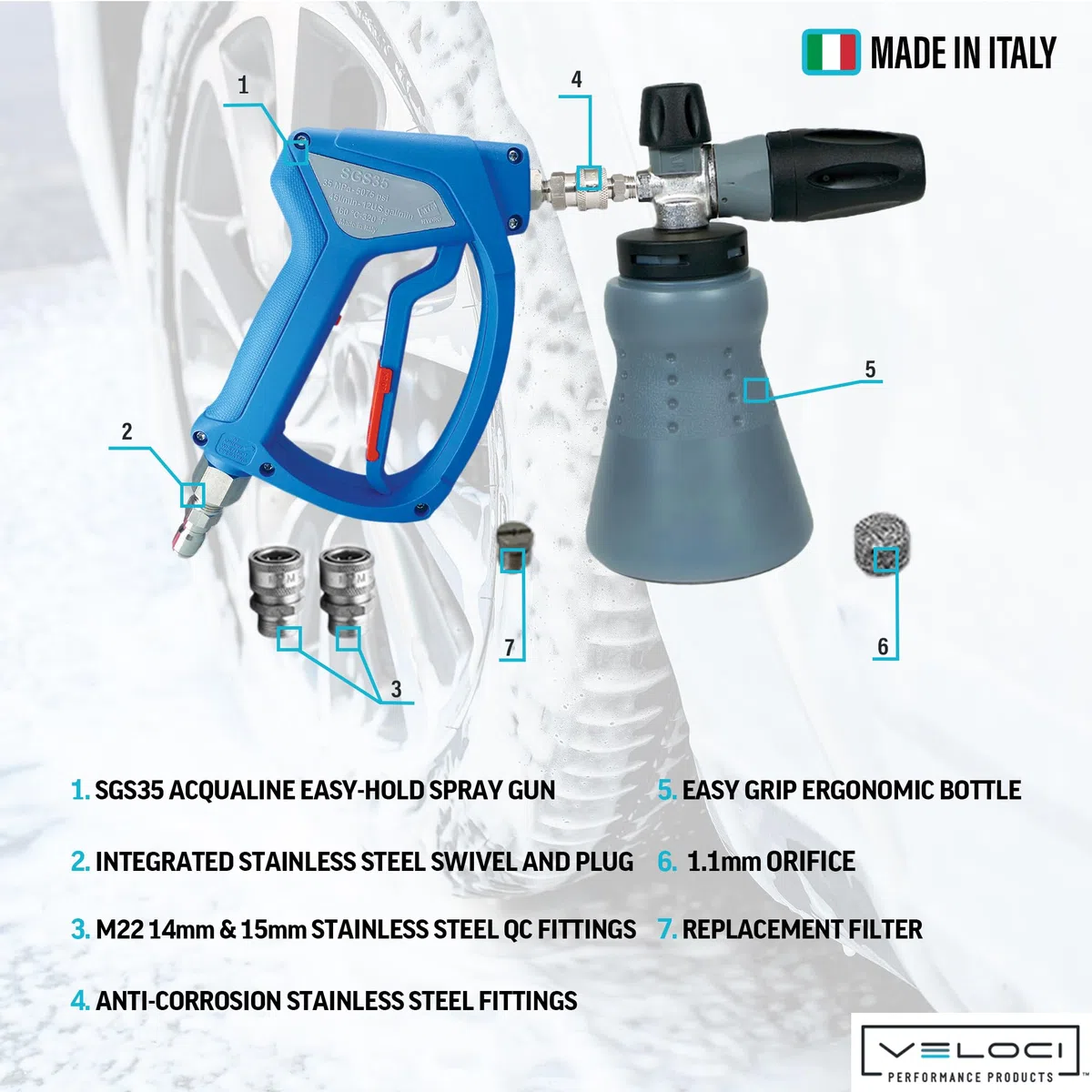 MTM Hydro Ultimate PF22.2 Foam Cannon Gun Kit for Pressure Washer, High Pressure Foam Power Washer Attachment, Foam Lance for Auto Detailing, Car Washing, Boats, Roofs, Adjustable Nozzle