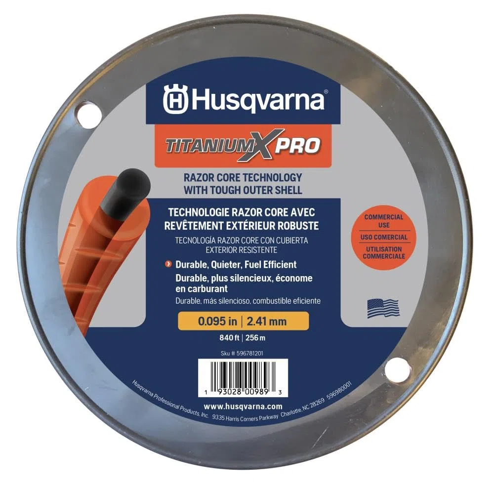 Husqvarna Línea de recortadora Titanium XPro — 0.08 pulgadas de diámetro x 256.0 m de largo, carrete de 3 libras