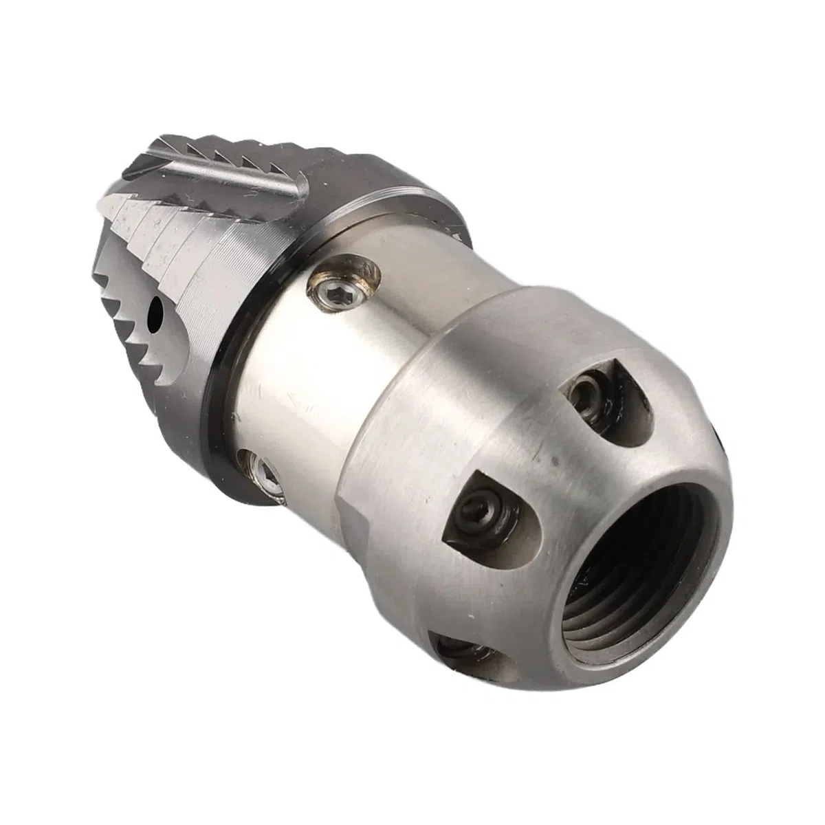 Boquilla giratoria de acero inox para limpieza desagües | Boquilla giratoria de alta presión para zanjas, líneas de alcantarillado y camión de dragado(40L min 200kg)