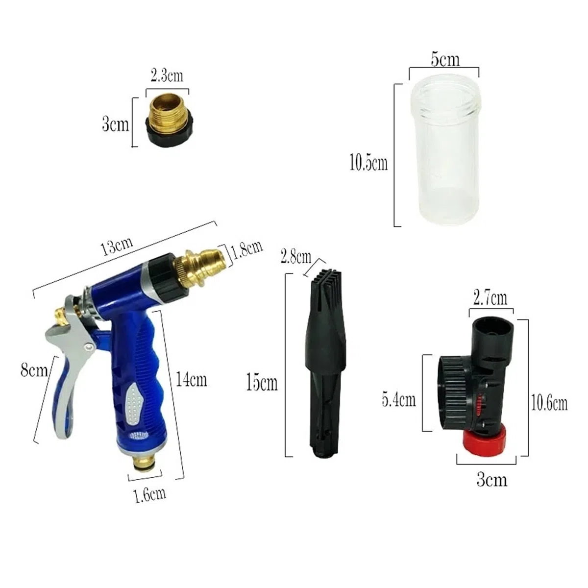 IKOCHI Pistola de Agua de Alta presión Lavado de Coches Lanzas Pistola de Espuma Hogar Jardín Irrigación Hidrolimpiadora Sprinkler Metal Boquilla (Color : Separate Water Gun)
