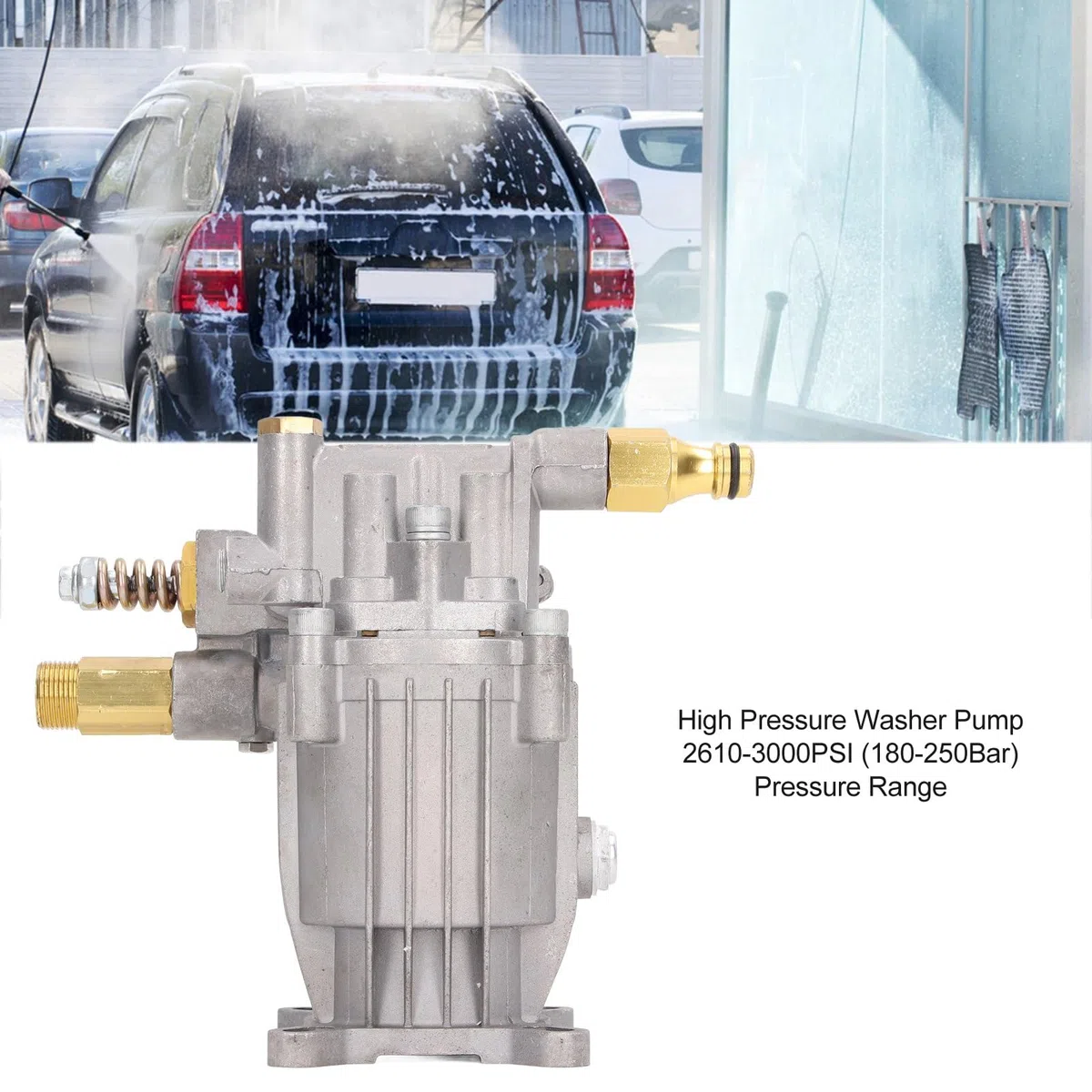Bomba de Lavadora de Alta Presión, Bomba de Lavadora Eléctrica de Eje Horizontal, 2610-3000PSI 2,2-2,4GPM para Diversas Tareas de Limpieza