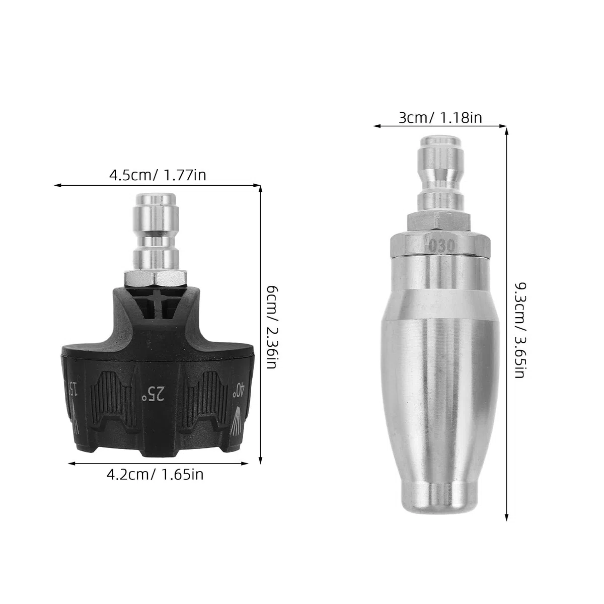Happyyami 1 Juego de Boquillas para Hidrolavadora con Adaptador de Conexión Rápida de 1/4", Rociador Giratorio de 360 ​​Grados, Boquilla de Lavado Multiángulo Y Ajustable para Autos, Terrazas,