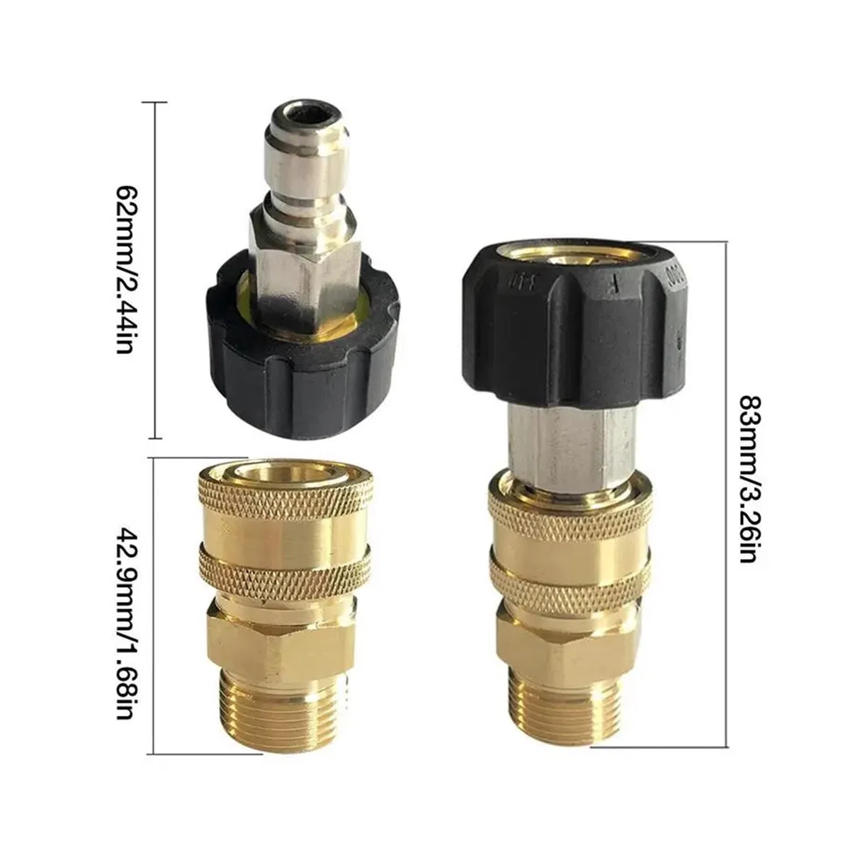 SBTRKT Juego de adaptadores for Lavadora a presión, M22 a 1/4 Pulgadas, Kit de conexión rápida, Adaptador de jabón, Conector de Bayoneta