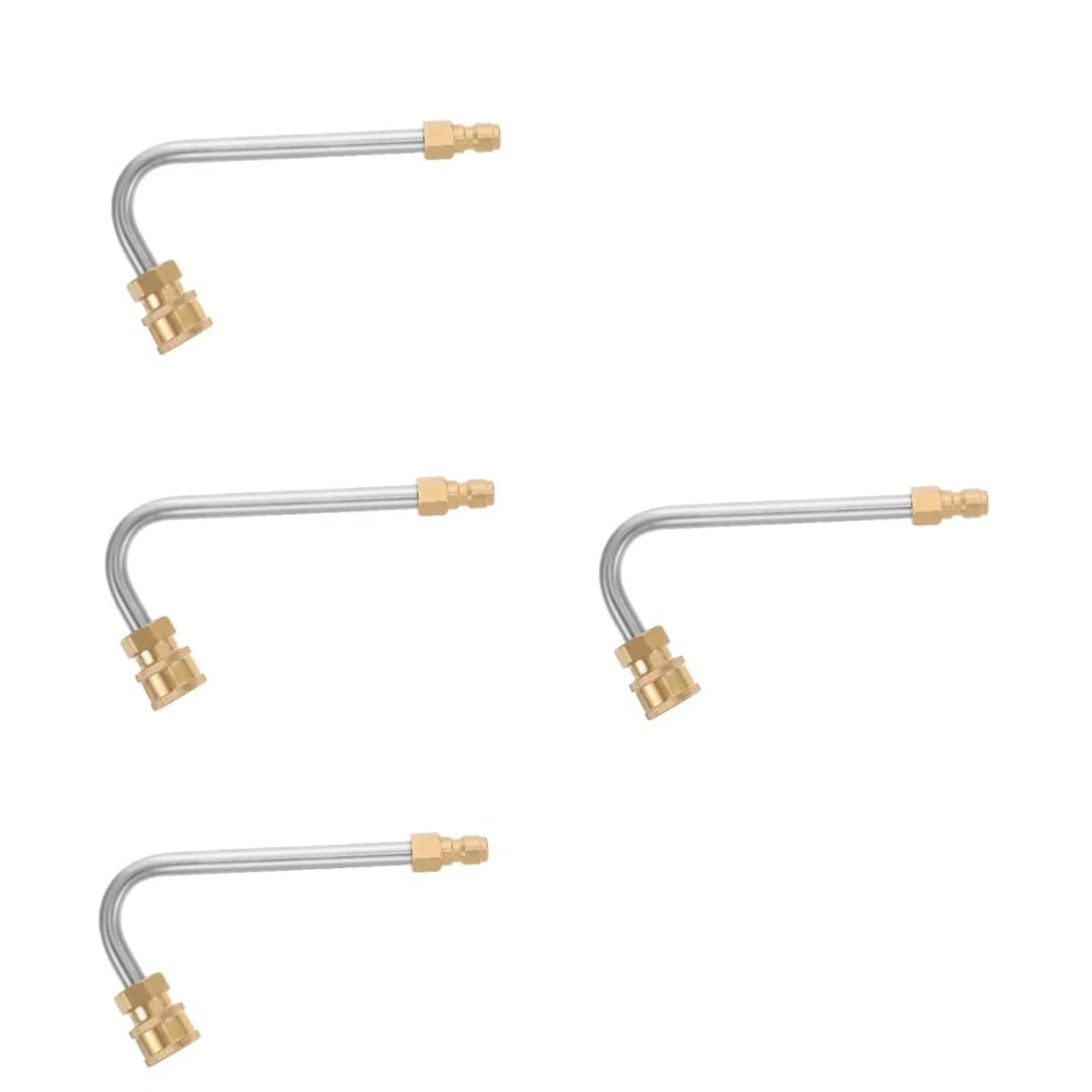 UKCOCO 4 Piezas Varilla De La Varilla De Limpieza Varilla De Curvatura Portátil Acoplador Extensiones Limpiador De Alta Presion Vara Alto Varita Mágica Presión Dorado Acero Inoxidable