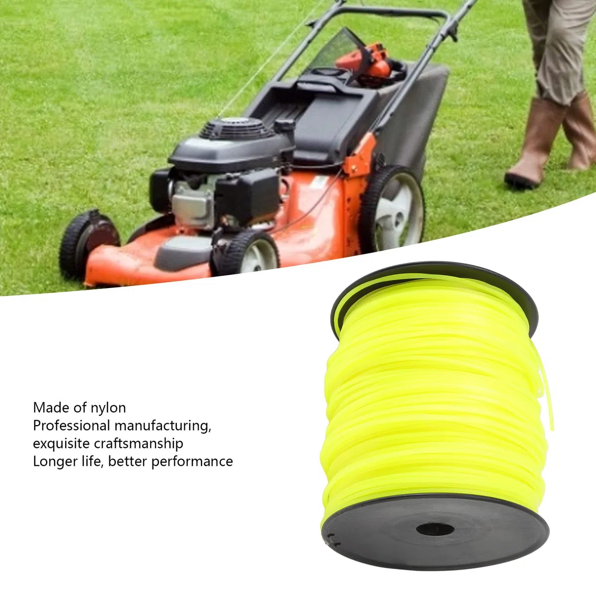 Hilo para Cortacésped Profesional de 3 Mm, Cable de Hilo para Cortacésped Cuadrado con Alta Compatibilidad, para (270 m/295,28 Yardas)