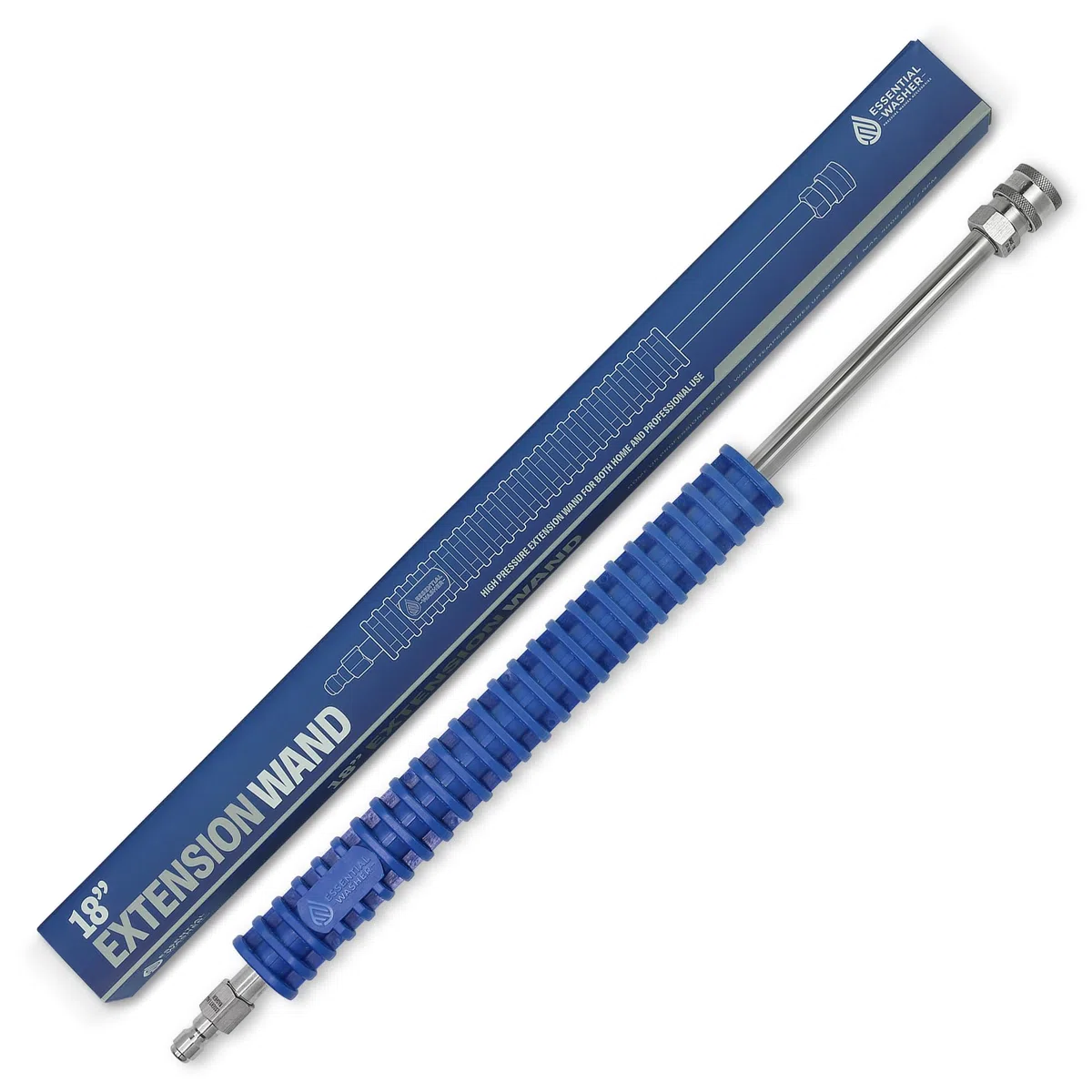 Essential Washer Varita de extensión para Lavadora a presión de 18 Pulgadas, Varita de Acero Inoxidable con Agarre Moldeado, Repuesto de Varita de Lavadora a presión Corta, Enchufe y acoplador de