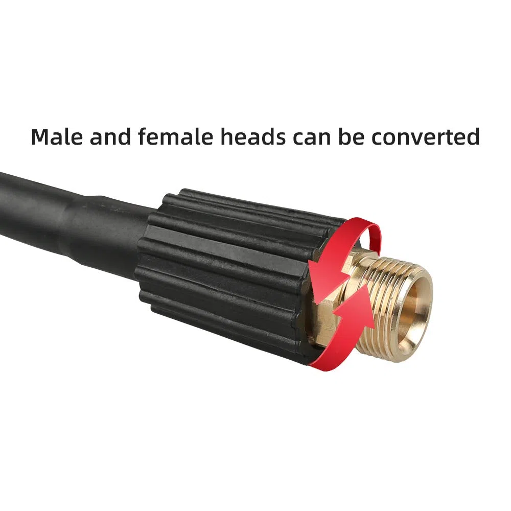 Manguera de lavado a presión de 50 pies x 1/4 pulgadas, manguera de repuesto para la mayoría de marcas, M22 14 mm o M22 15 mm, 3600 PSI