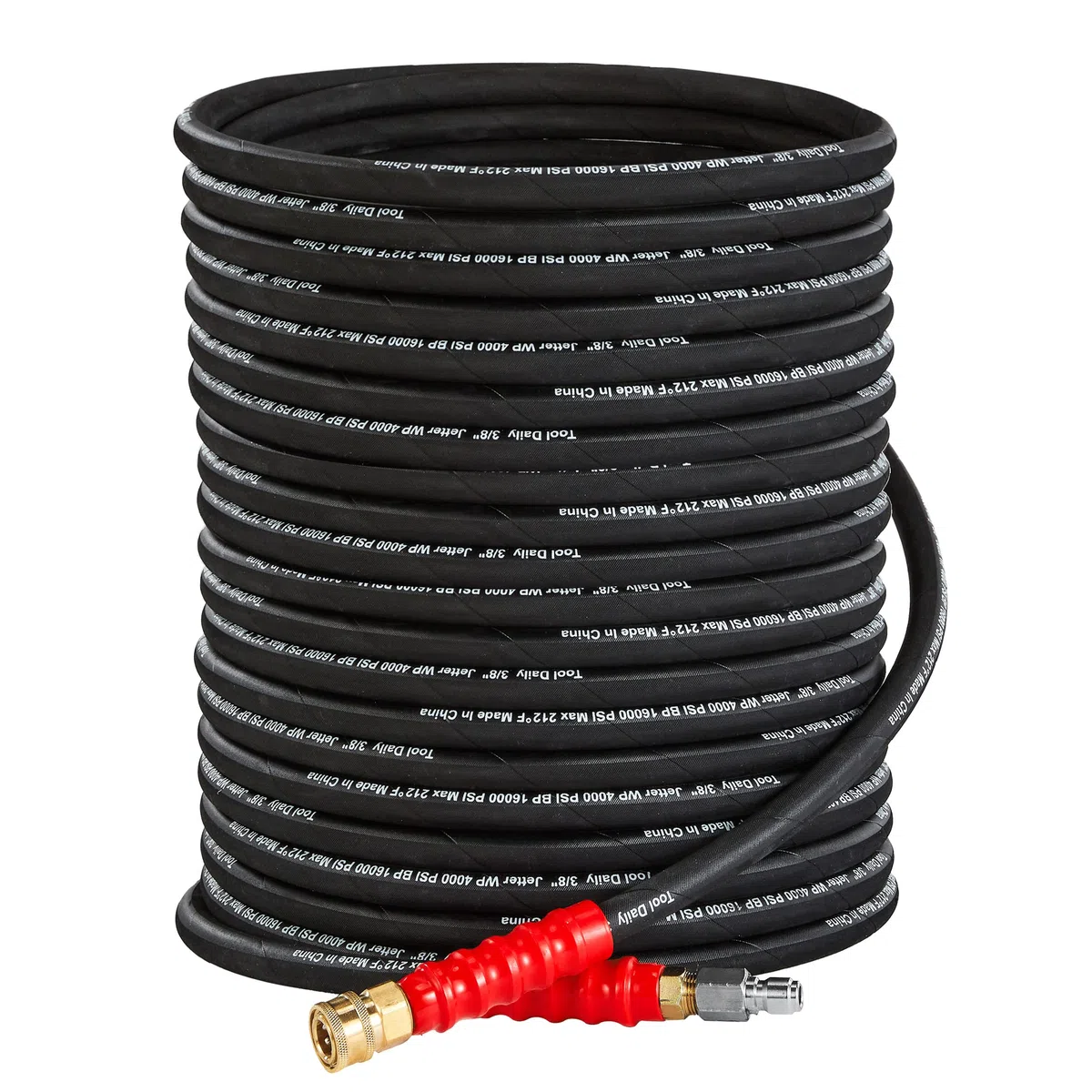 Tool Daily Manguera de lavado a presión de 50 pies con conexión rápida de 1 cm, 4000 PSI | Manguera de alambre trenzado de alta resistencia, resistente a las torceduras
