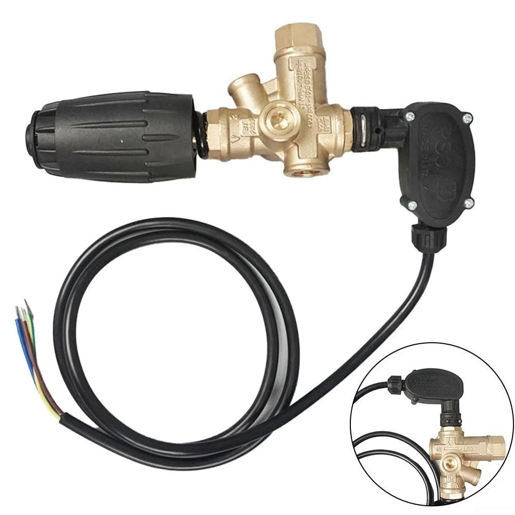 Válvula de descarga de bomba de alta presión de metal más interruptor de presión compatible con modelos Vrt3-310ps6 y Vrt3310ps6 de color amarillo, construcción robusta para una regulación eficiente