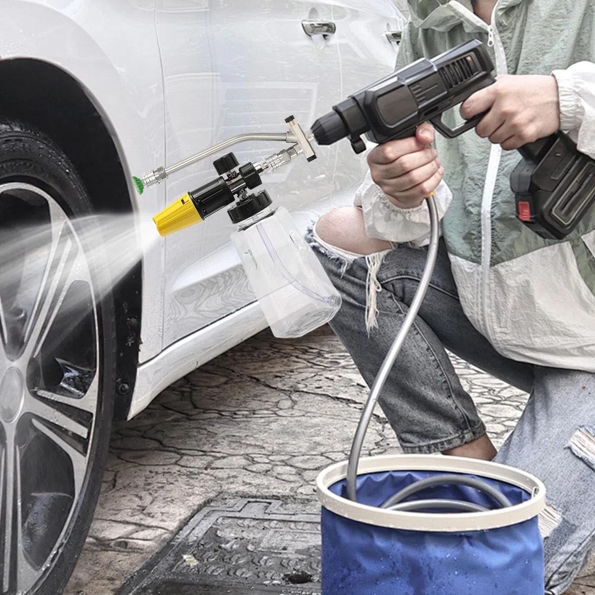 Pulverizador Espumador De Espuma Productos Detailing Con 5 Boquillas | Pulverizador Espuma Para Lavado Coches Para Jardín, Terraza, Casa, , Patio, Granja