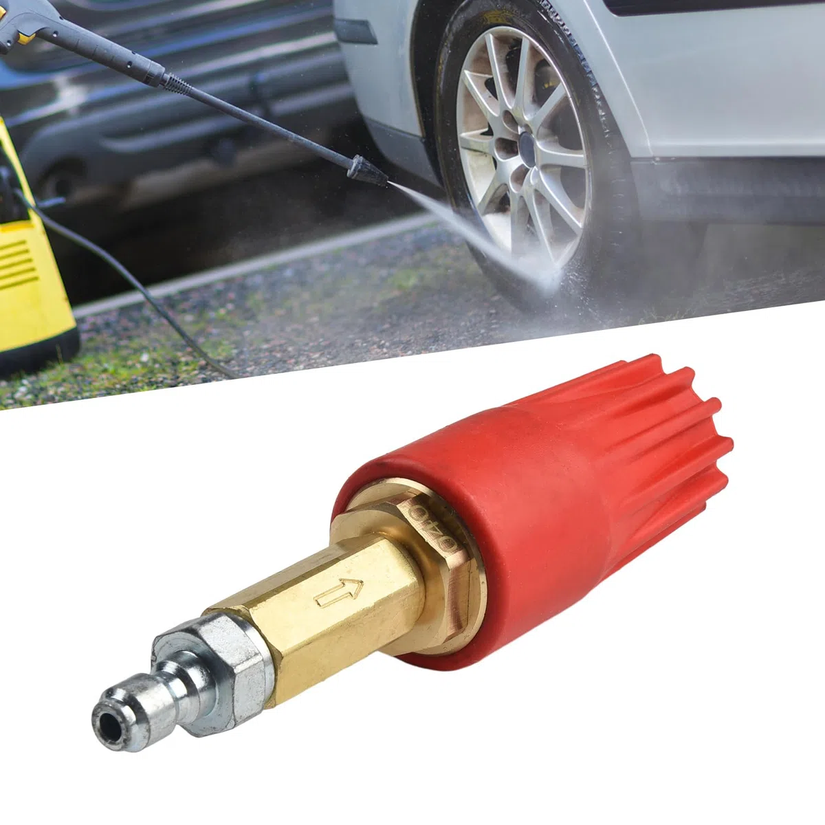 Boquilla turbo giratoria para lavadora a presión, boquillas giratorias de 5100 PSI, boquilla turbo de conector rápido para hormigón, ladrillo, entrada