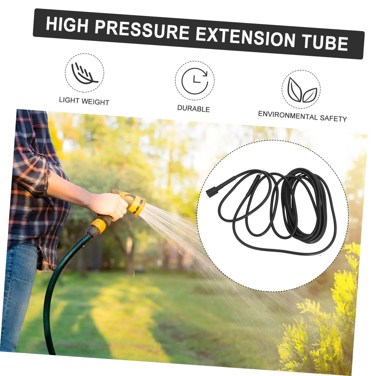 Mikikit Manguera de Extensión para Hidrolimpiadora de Alta Presión Compatible con Metros Diseño Duradero y Flexible para Limpieza Exterior