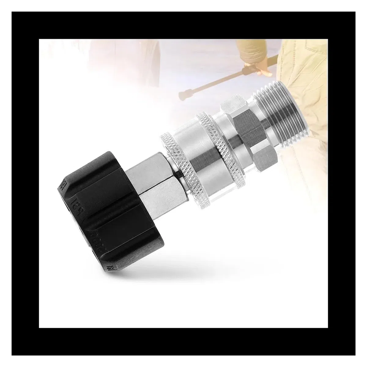 VNE Juego de adaptadores for Lavadora a presión de 4 Piezas, Kit de conexión rápida, Ajuste métrico M22 de 14 mm a M22, Acero Inoxidable