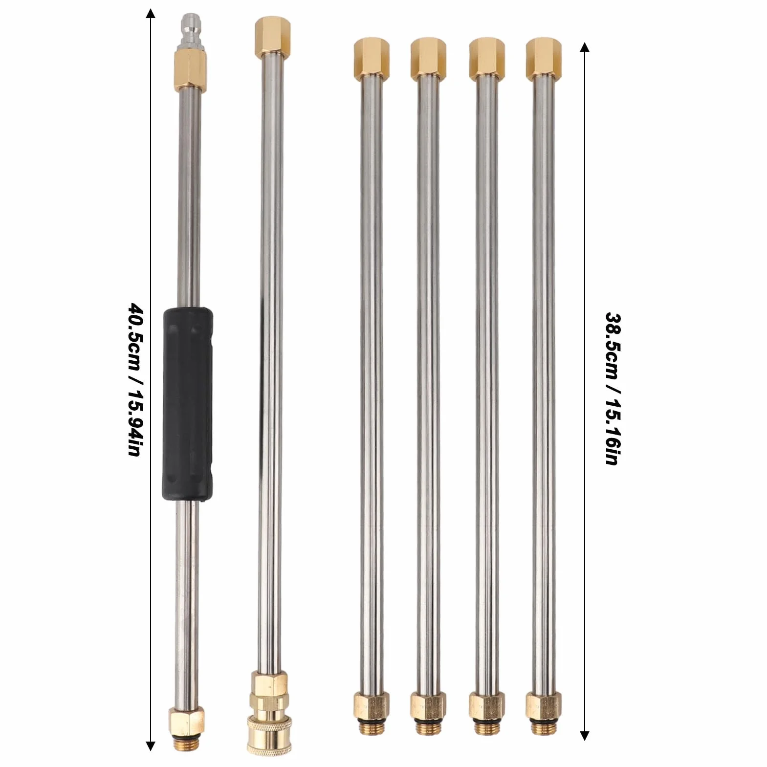 Ventita de Extensión de Lavadora a Presión, Lanza de Lavado de Acero Inoxidable y Acero Inoxidable de 90 Pulgadas para la Limpieza del Techo y el Automóvil, Accesorios de