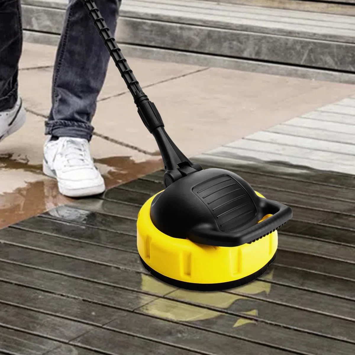 Cepillo Para Hidrolavadora Accesorio Hidrolimpiadora Mango Largo | Con Adaptador Multiusos Para Suministros, Calzadas, Patios, Revestimientos, Aceras, Hormigón, Y Ladrillo