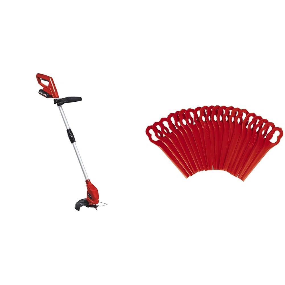Einhell Recortadora de Bordes con batería GC-CT 18/24 Li + Original Juego de Cuchillas de Recambio de para cortacéspedes
