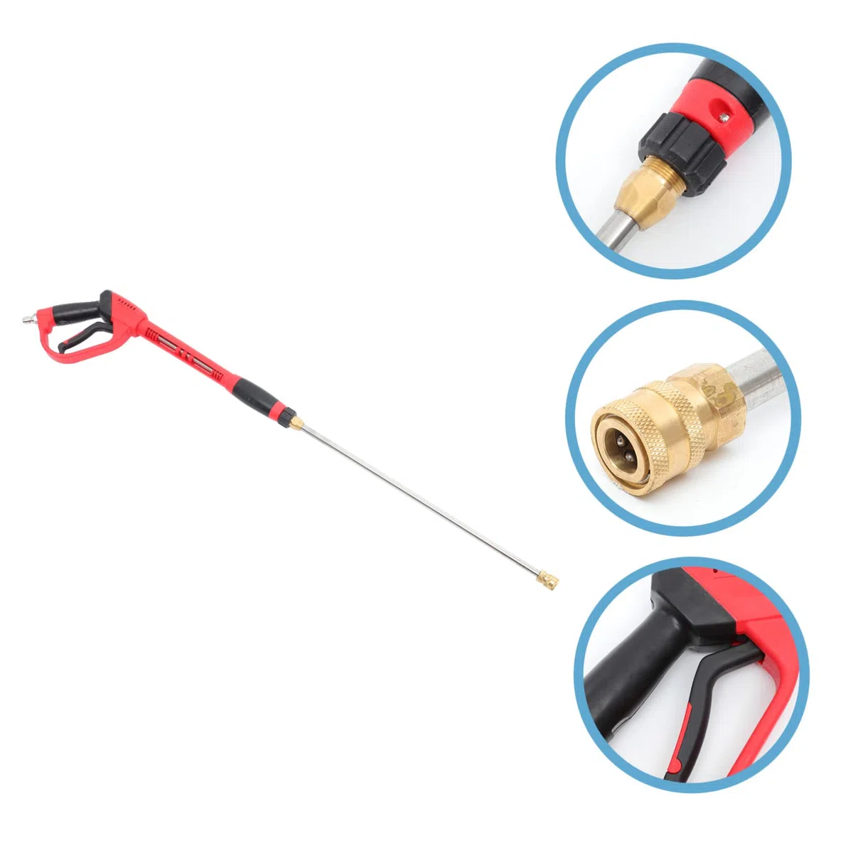 TOYANDONA Rociador de Limpieza Alta Presión PSI Pistola de Agua Presion Roja Varilla de Extensión para Hidrolavadora Herramienta de Pulverización Presión para Limpieza de Jardín