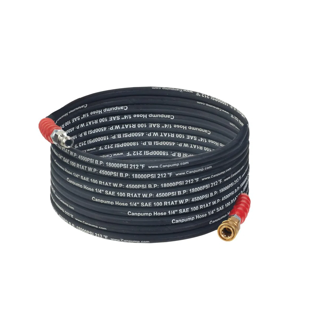 CANPUMP Manguera de Lavado a presión, 4000 PSI, Color Negro, 1/4 Pulgadas x 50 pies, Envuelta en Goma Trenzada con Extremos de conexión rápida