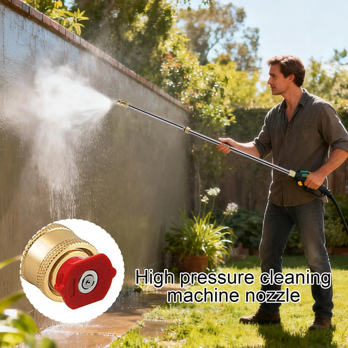 Lanza Extensible Para Hidrolimpiadora - Boquilla Telescópica De | Hidrolimpiadora De 276 Bar | Boquilla De Limpieza De Canalones Potente | Para Jardín, Terraza, Patio, Tejado, Hormigón Y