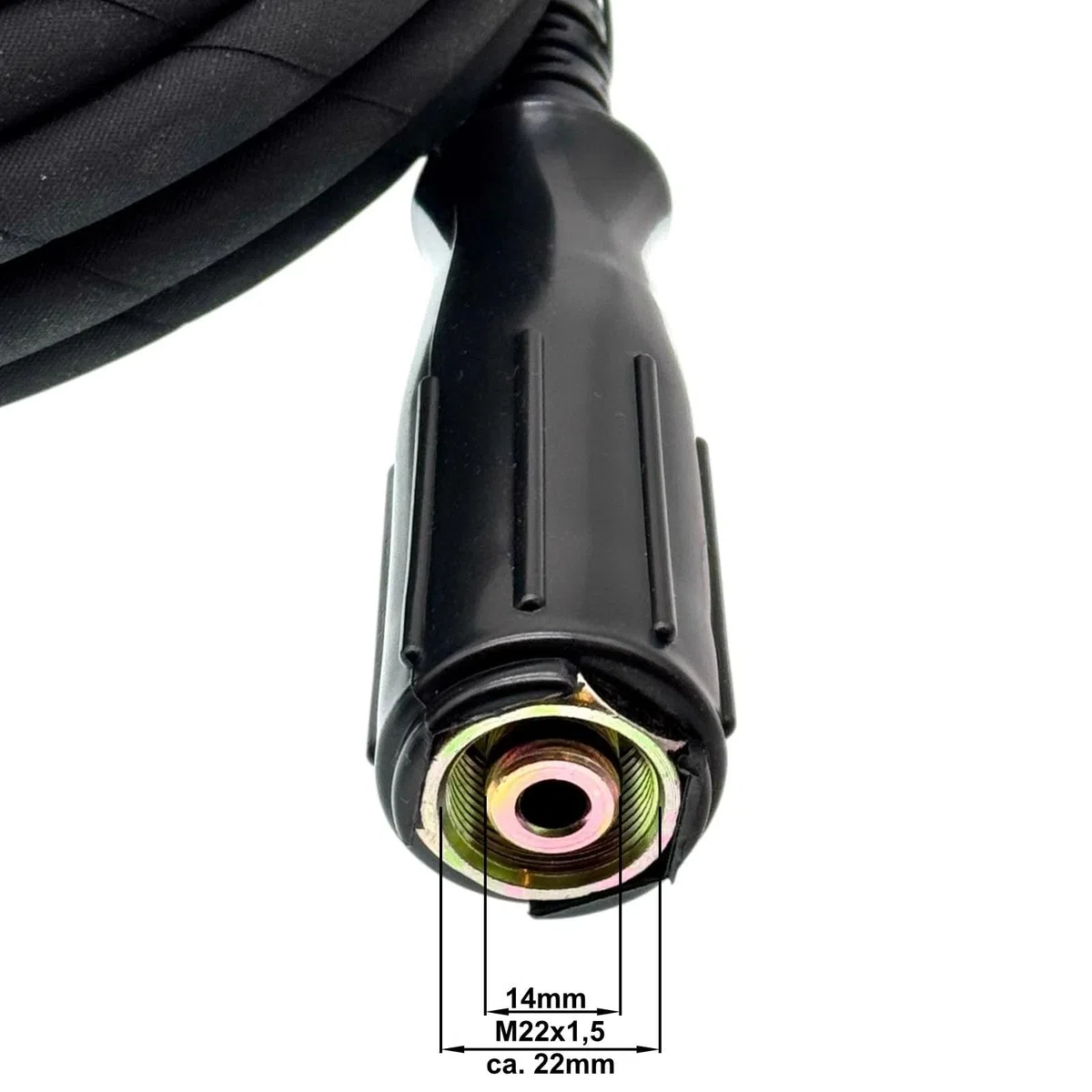 M&M Smartek manguera limpieza tuberías 5 m para Kärcher, 220 bar, M22 IG | Manguera flexible para desatascar tuberías y desagües; comprobar conexión, longitud, boquillas y presión antes de usar.