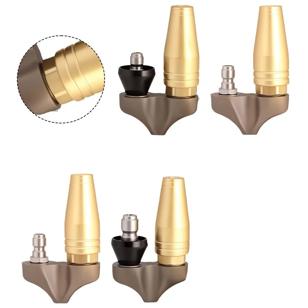 Boquilla de limpieza para desatascadores turbo inverso (3600 PSI) para lavadoras a presión, dispositivos de riego de plantas y sistemas de riego de jardín. (conector de 3/8 pulgadas + funda
