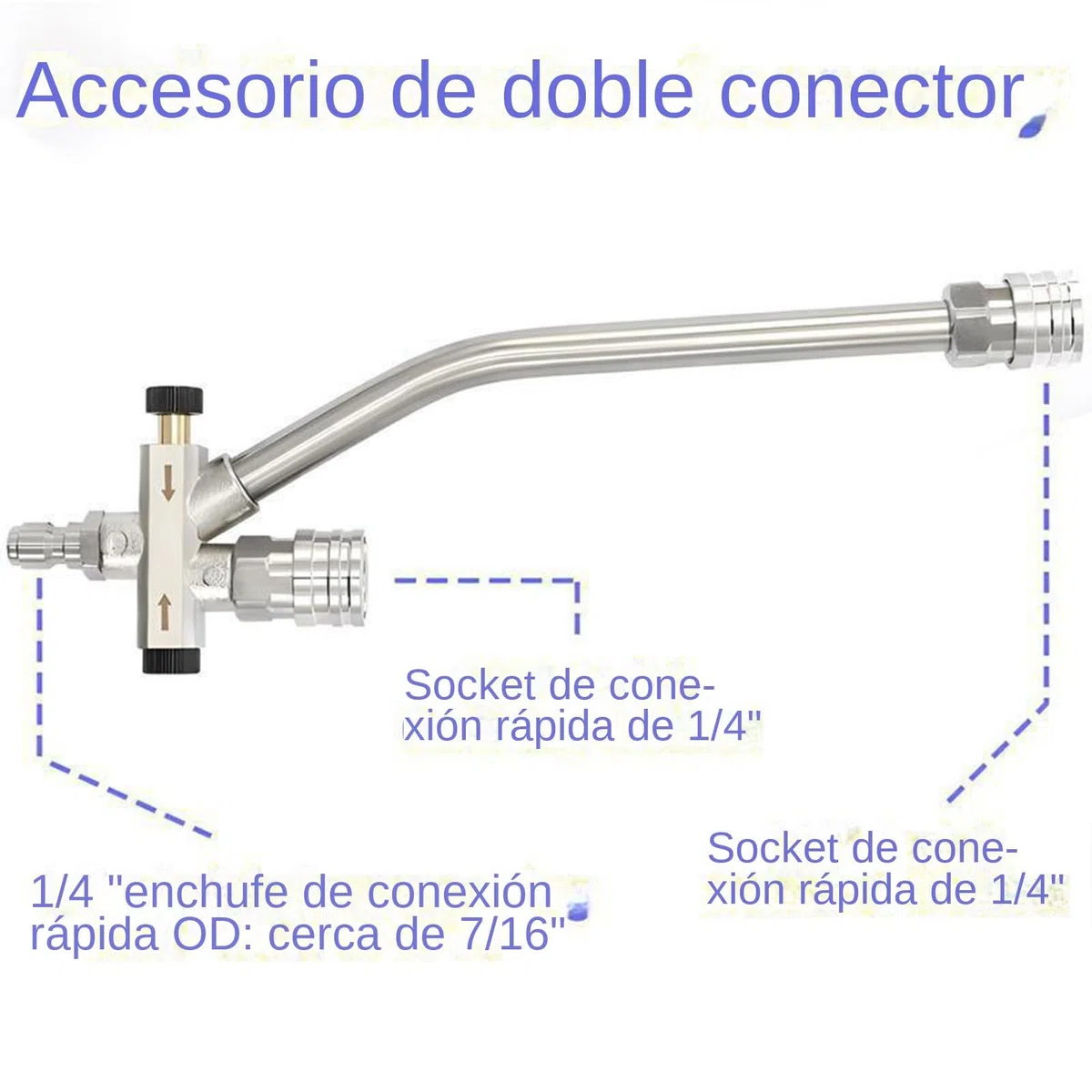 Lanza Espumadora Para Hidrolimpiadora Boquillas Para Lavadora | Pistola Con Doble Cabezal Para Limpieza Detallada De Coches Y Hogar
