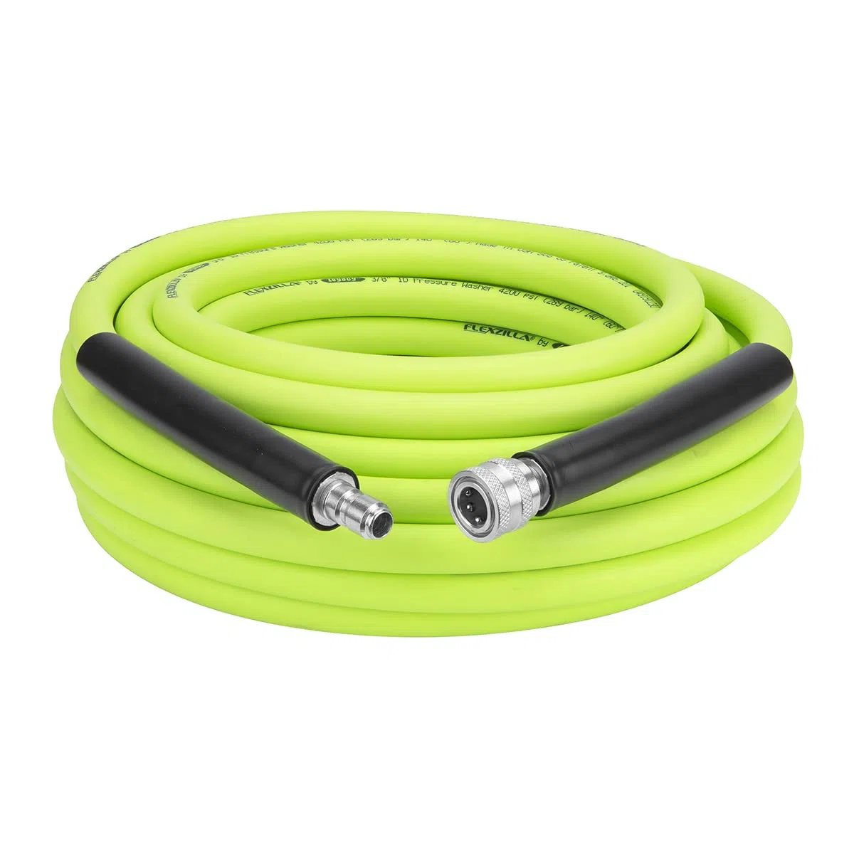Flexzilla HFZPW426050Q-E Manguera para hidrolimpiadora de 4200 psi, (3/8") 0,95 cm x 15,2 m, color verde fosforecente (ZillaGreen)