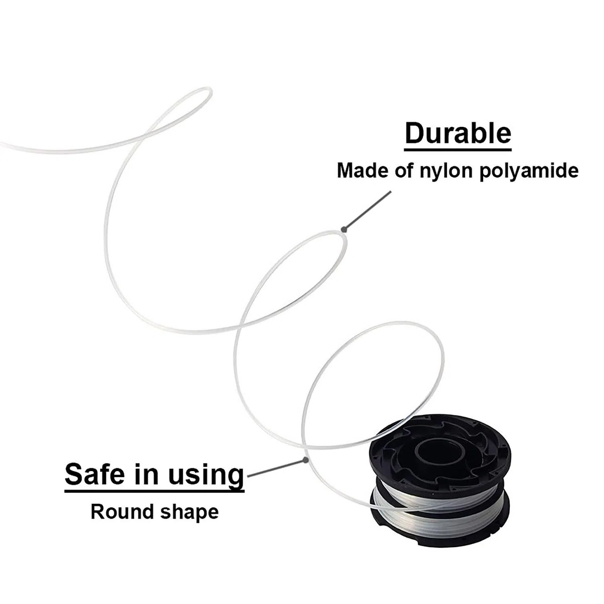 Thten Carretes de recortadora de hilo compatibles con Black and Decker DF-065 GH710 GH700 GH750 RC-065, DF-065-BKP Weed Eater línea de recambio de 36 pies 0.08 pulgadas de alimentación automática de