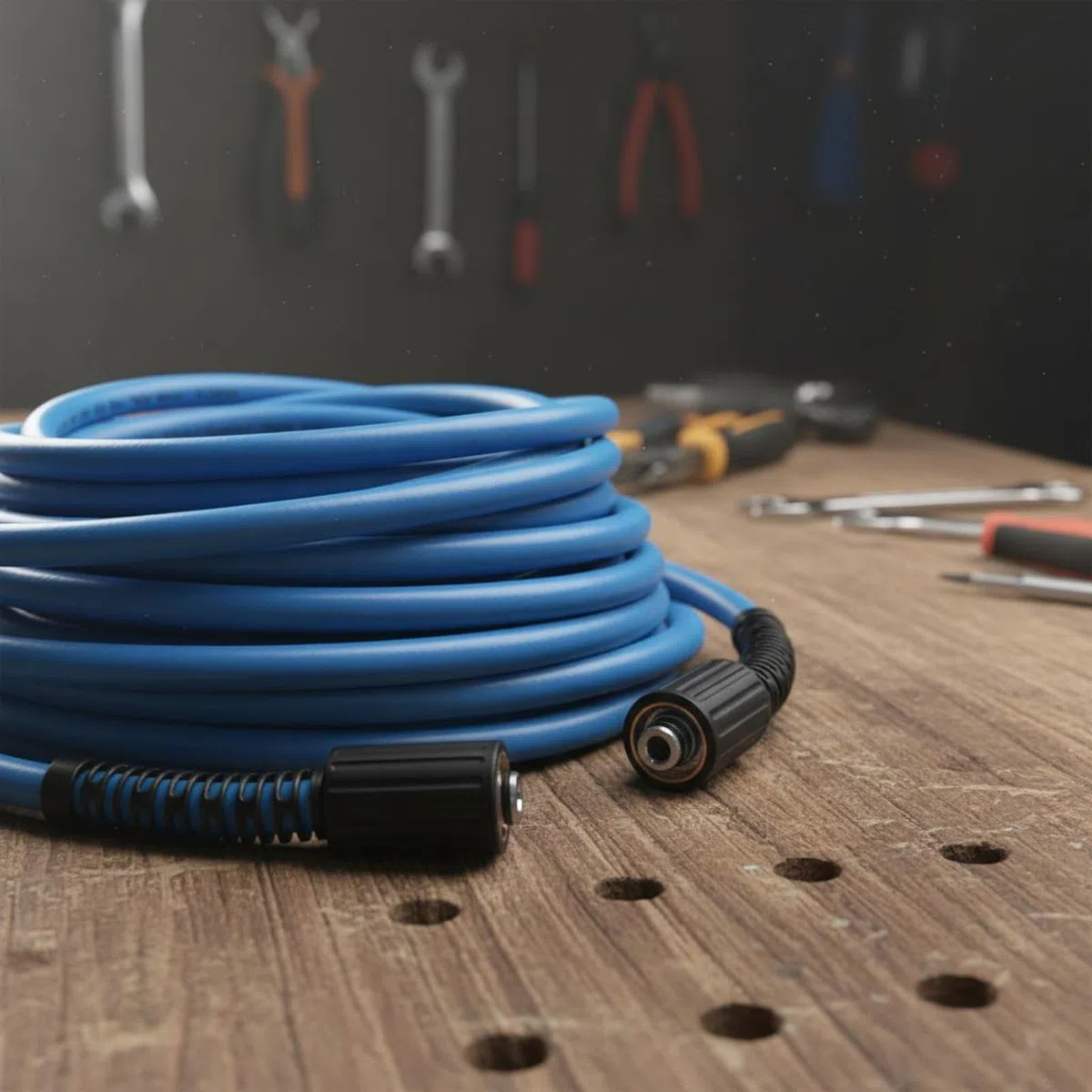 Sharplace de Alta Presión con Adaptador Universal Extensible Accesorio para Agua a Presión Hecha de PE y Algodón Compatible con Hidrolavadoras Adecuada para Autos Terrazas, 15 Metros