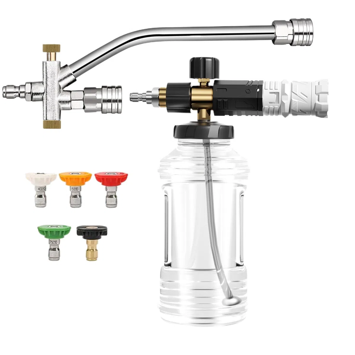 Lanza De Espuma Para Lavado De Coche Lanza De Jabón Para Coches | Kit De Limpieza A Presión Con Boquilla Ajustable Para Barco Patio Jardín Y Casa