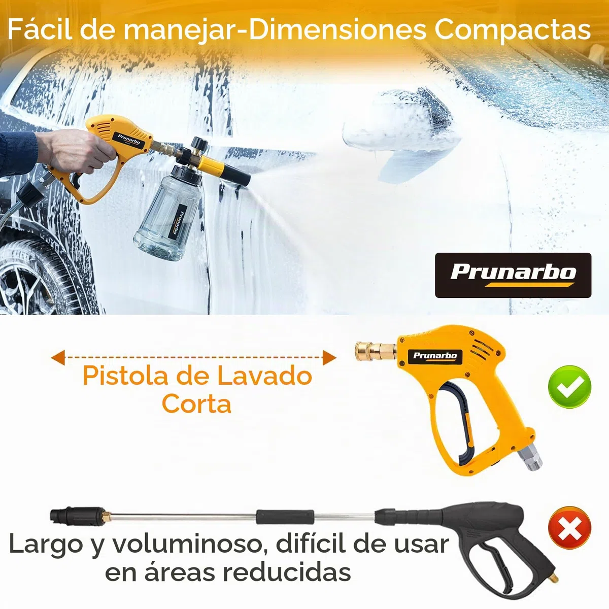 Lanza de Espuma Compatible Kärcher K2-K7 con 5 Boquillas | Pistola Para Hidrolimpiadora Con Cañón De Espuma, Conexión Rápida, Ideal Para Lavado De Coche Y Limpieza Exterior